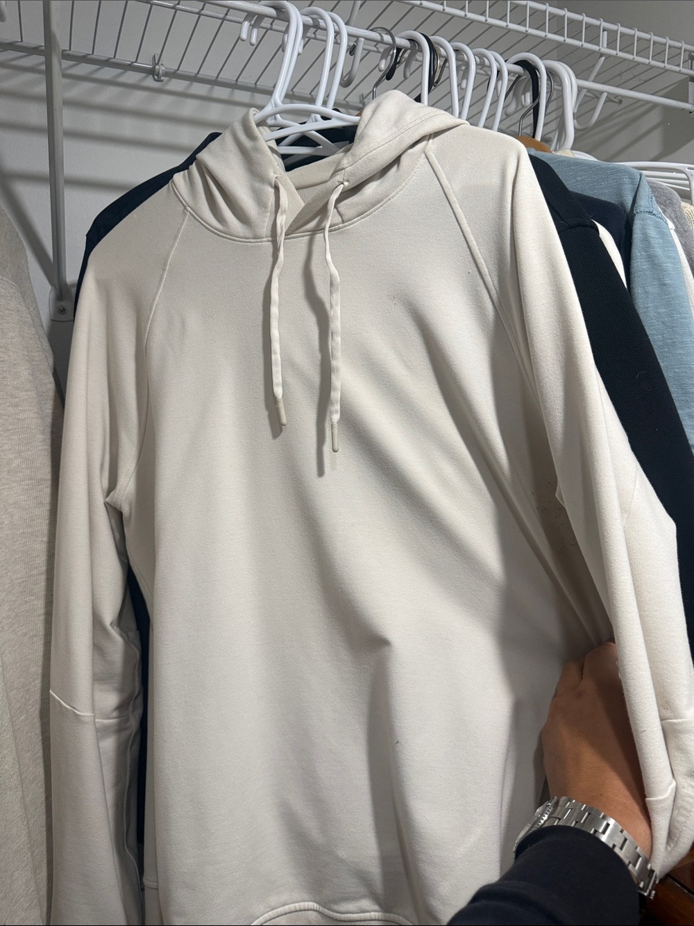 lululemon athletica Men's Cream Hooded Pullover